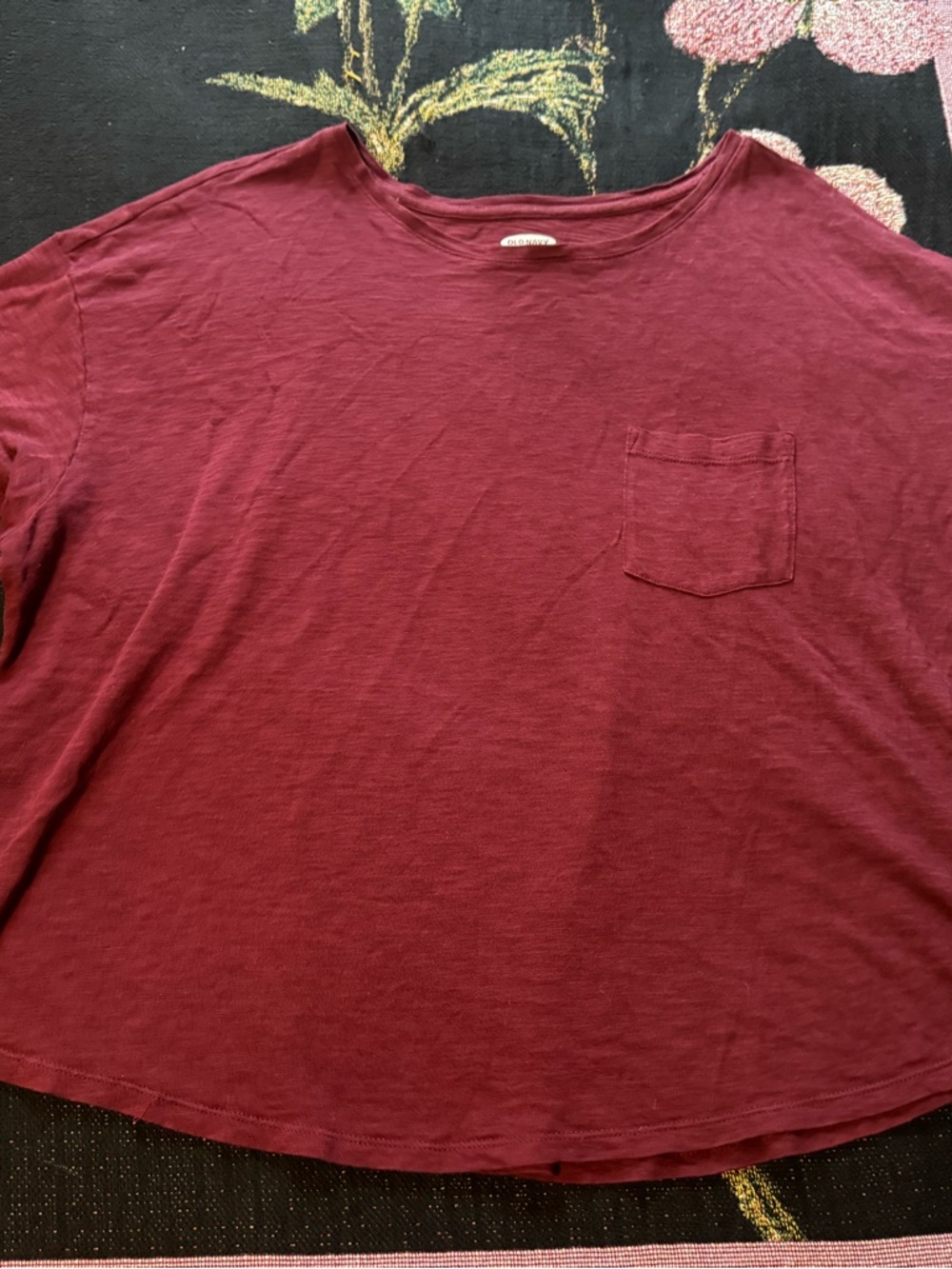 Old Navy Burgundy Short Sleeve Pocket Tee Size XL
